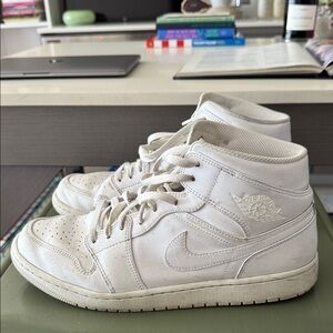 Nike Air Jordan 1 Mid White Sneakers